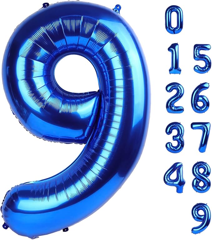 40 Inch Navy Blue Numbers Balloons Digital 9 Balloons Decorations for 9th 19 90 Birthday Party, Engagement, Wedding