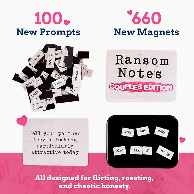 Ransom Notes Couples Edition - The Ridiculous Word Magnet Party Game, 3+ Players