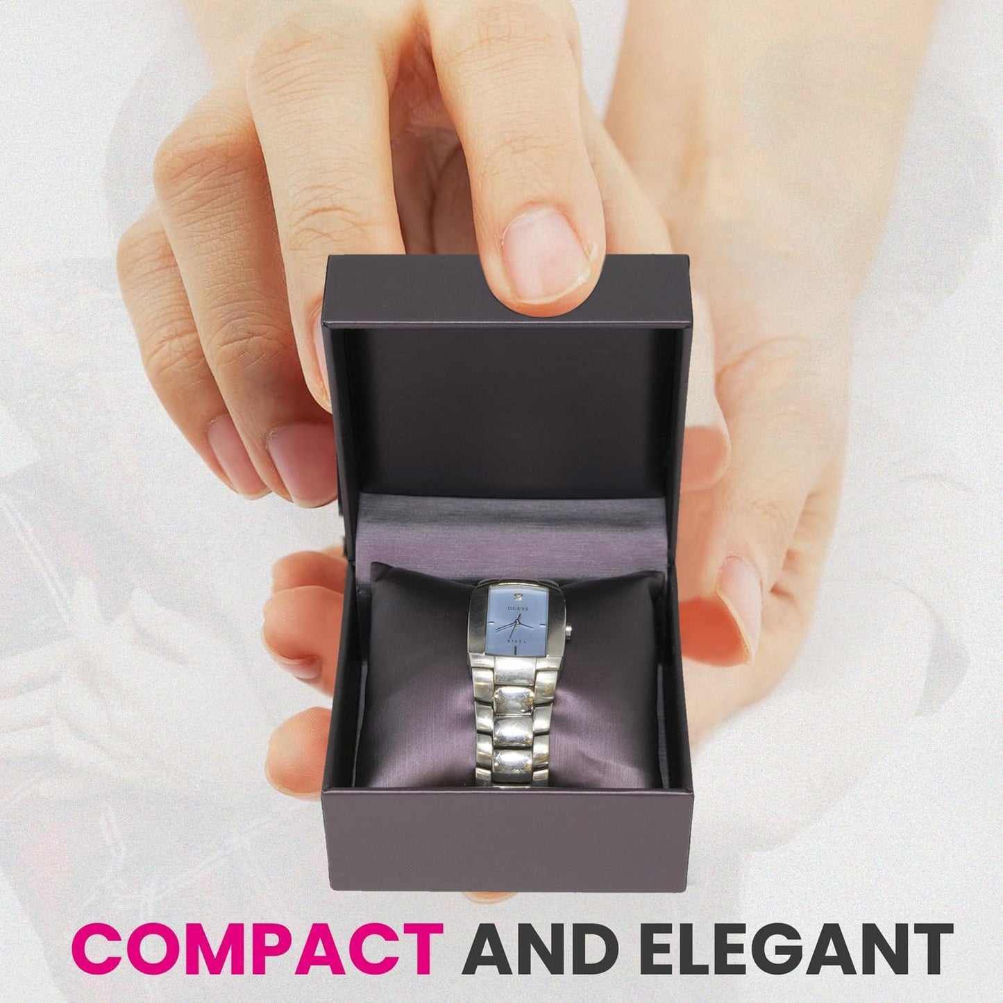 Novel Box Purple Jewelry Box for Watch/Bangles 4x4x3 Inches - Watch/Bangle Gift Box for Proposal Wedding Engagement - Faux Leatherette Jewelry Display Box - Gift Presentation Boxes for Watch/Bangles
