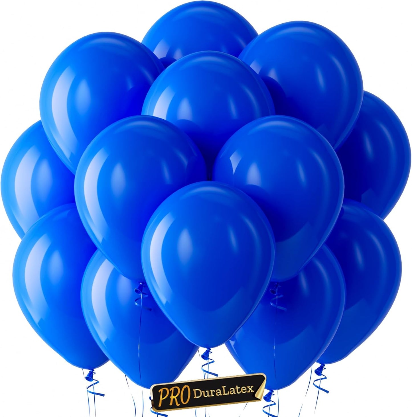 Bezente Pro Duralatex Royal Blue Balloons - 100 Pack 12 inch Extra-Thick Blue Balloons for Long-Lasting Professional Party Decorations, Large Birthday Graduation Wedding