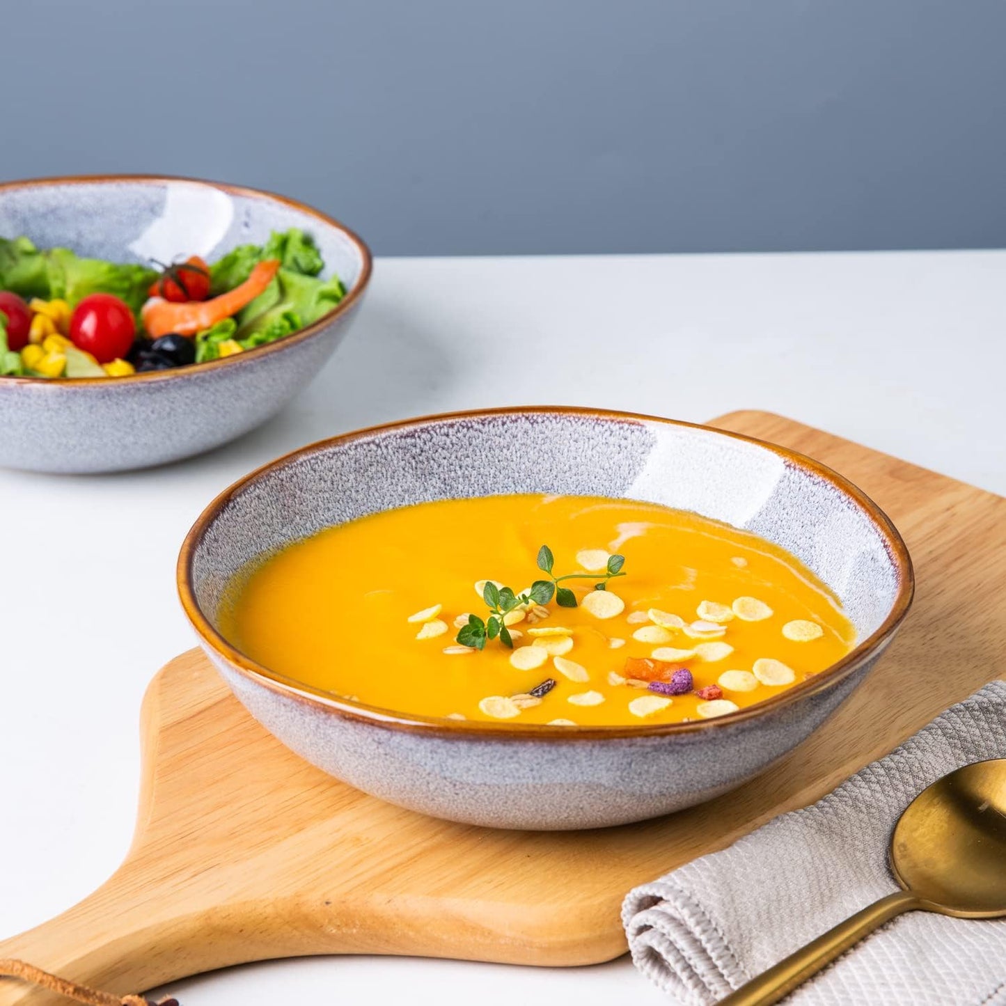 AmorArc Ceramic Dinnerware Sets,Handmade Reactive Glaze Stoneware Plates and Bowls Sets,Highly Chip and Crack Resistant Dishware | Dishwasher & Microwave Safe Dishes, Service for 4 (12pc)