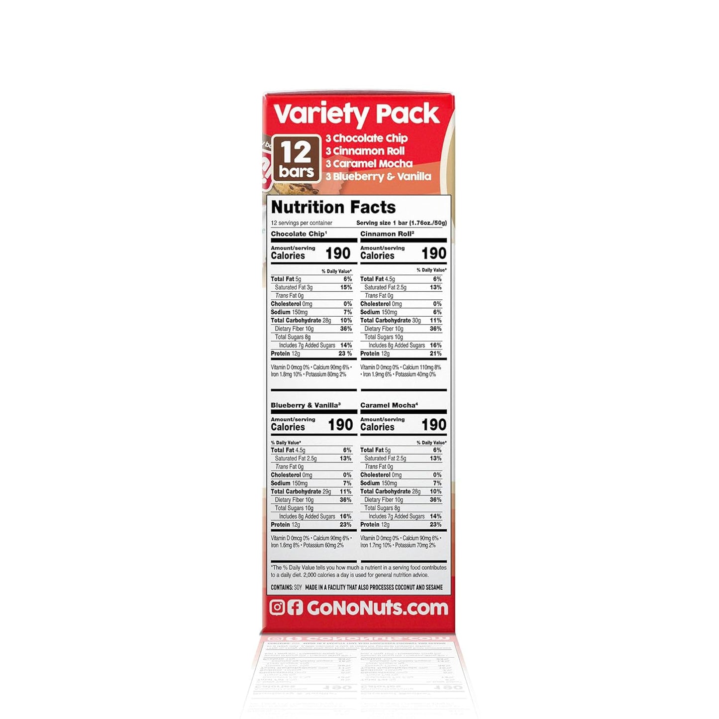 No Nuts! Protein Bar Variety Pack – 12 Count | 100% Nut-Free, Dairy-Free, Vegan, Organic, Kosher, Egg-Free, Non-GMO Energy Snack Bars