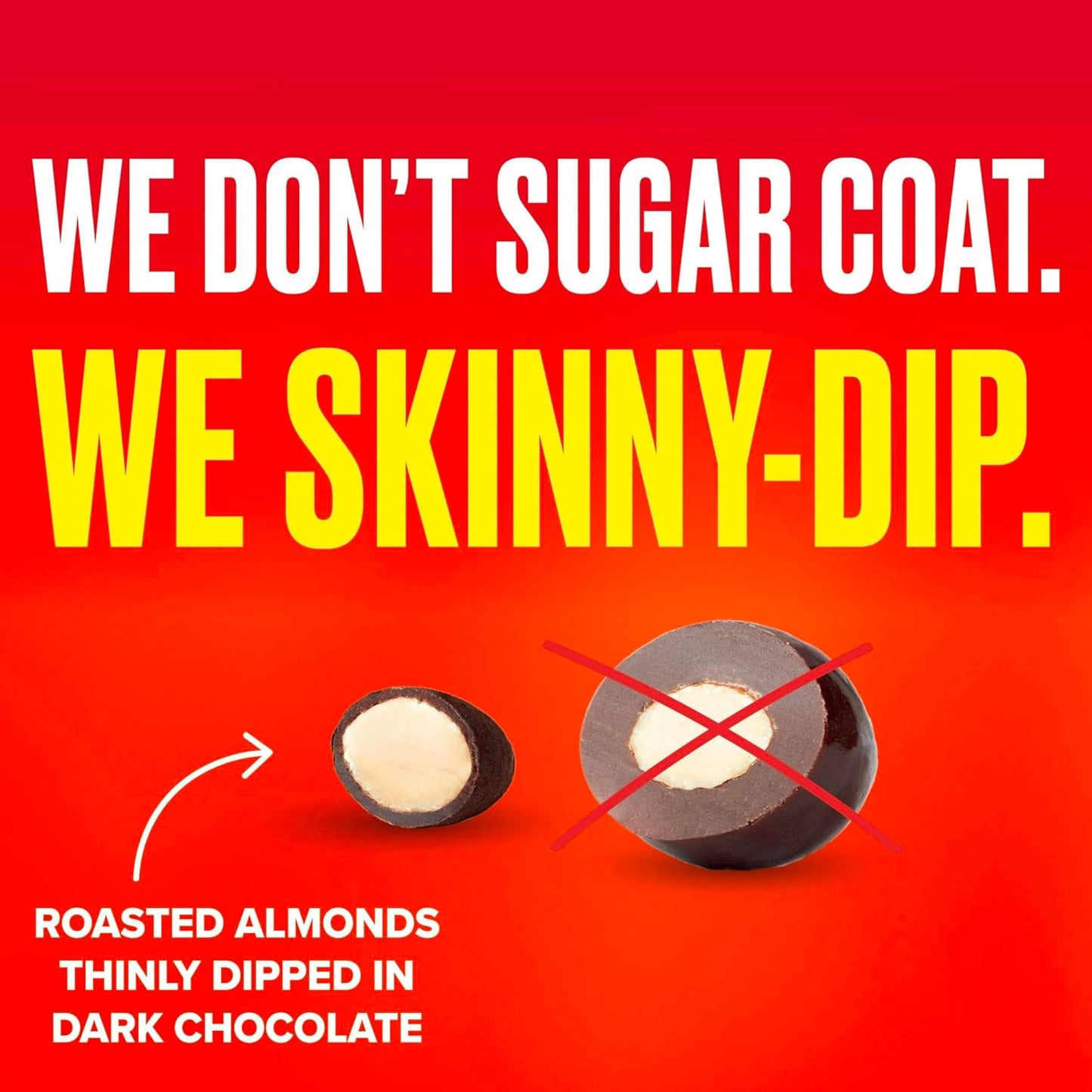 SkinnyDipped Dark Chocolate Peanut Butter Almonds, Healthy Snack, Plant Protein, Gluten Free, 0.46 oz Mini Bags, Pack of 24