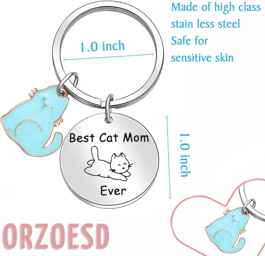 Cat Mom Keyring Cat Meme Gift Sister Keychain Daughter Gift