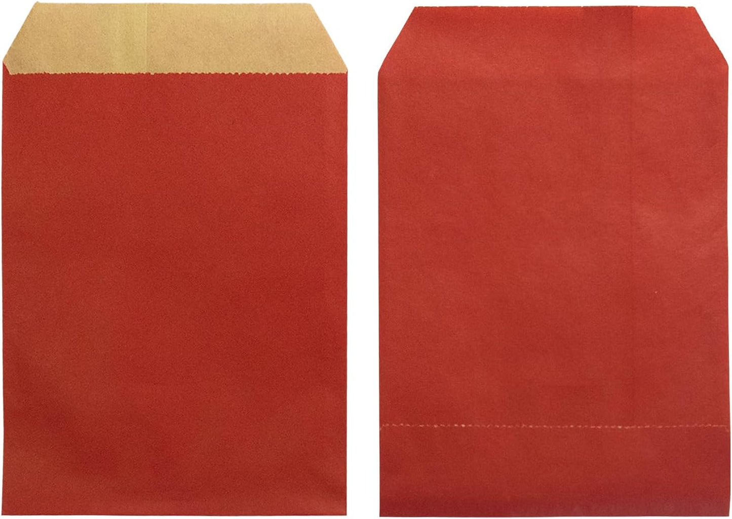AZOWA Red Candy Buffet Bags 5 x 7 In Small Paper Treat Bags 100 Pieces