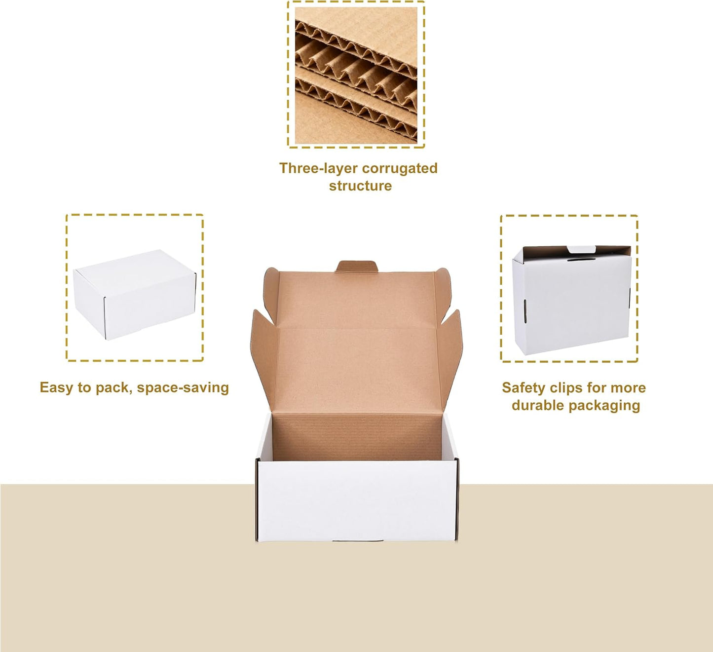 12x9x4 Inches Shipping Boxes Set of 20,White Corrugated Cardboard Box Literature Mailer for Small Business, Literature Mailer Box Packaging Supplies