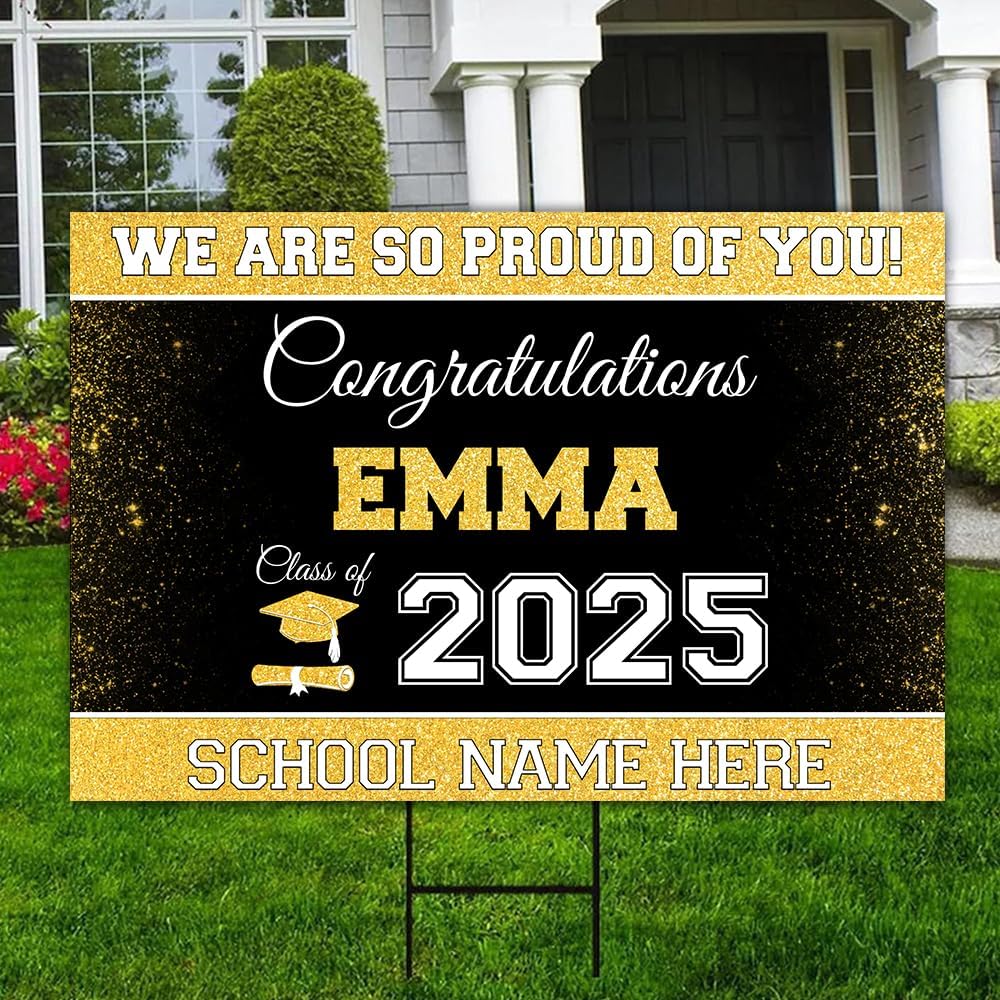 Personalized Graduation Yard Signs, Class of 2025 Sign, Graduation Senior Sign 2025, Graduate Yard Sign, Graduation Decorations Sign, High School Grad, College Graduation Sign #2