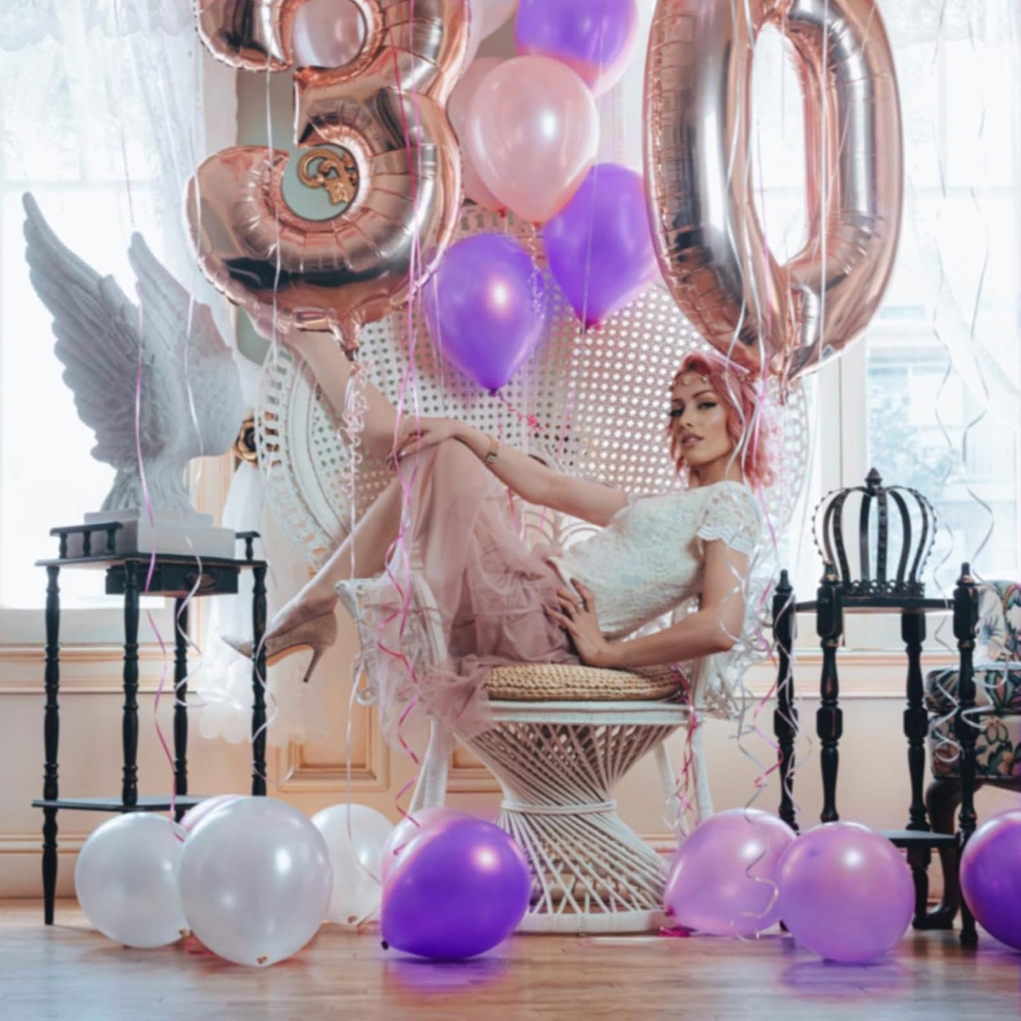 120 Pack Pearl Purple Balloons, Bright 12 inch Royal Purple Latex Party Balloons for Birthday Wedding Baby Shower Halloween.