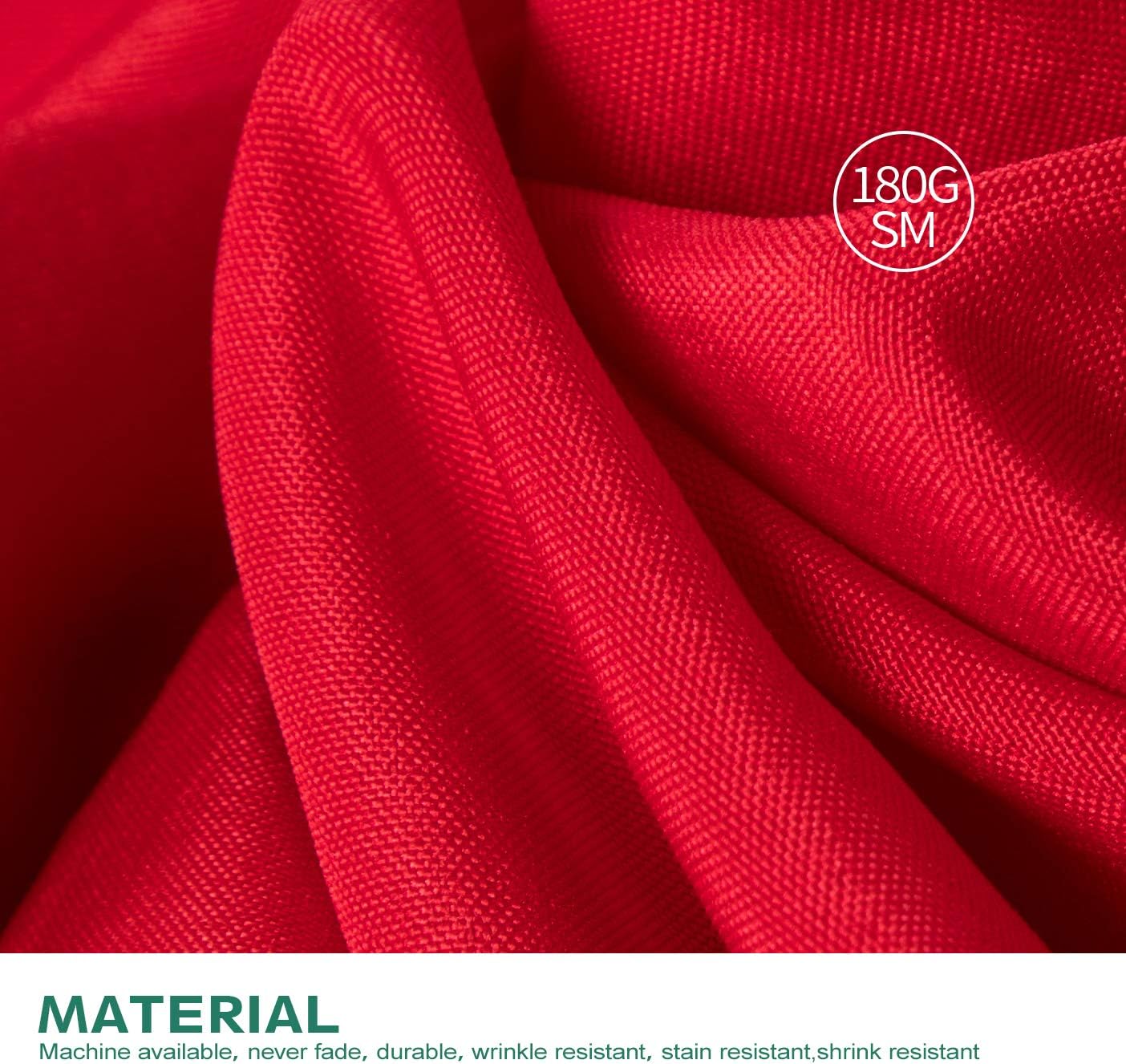 Surmente Red Table Skirt, 14ft Polyester Tablecloth for Weddings, Banquets, or Restaurants