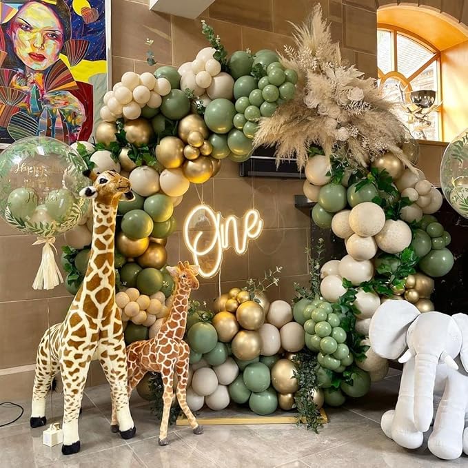 KBZVNAF Sage Green Latex Party Balloons - 50 Pack 12 inch Helium Matte Olive Green Balloons for Birthday Wedding Baby Shower Jungle Safari Theme Party Decorations