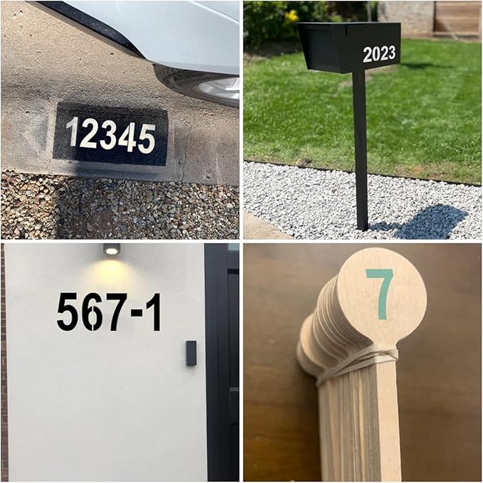 7 Inch Large Number Stencils for Painting - 11 Pack Number Stencil Templates for Curb Address, Cakes, Cookies, Mailboxes and Crafts, Reusable House Numbers Stencils for Wood Signs & Cement Wall Art