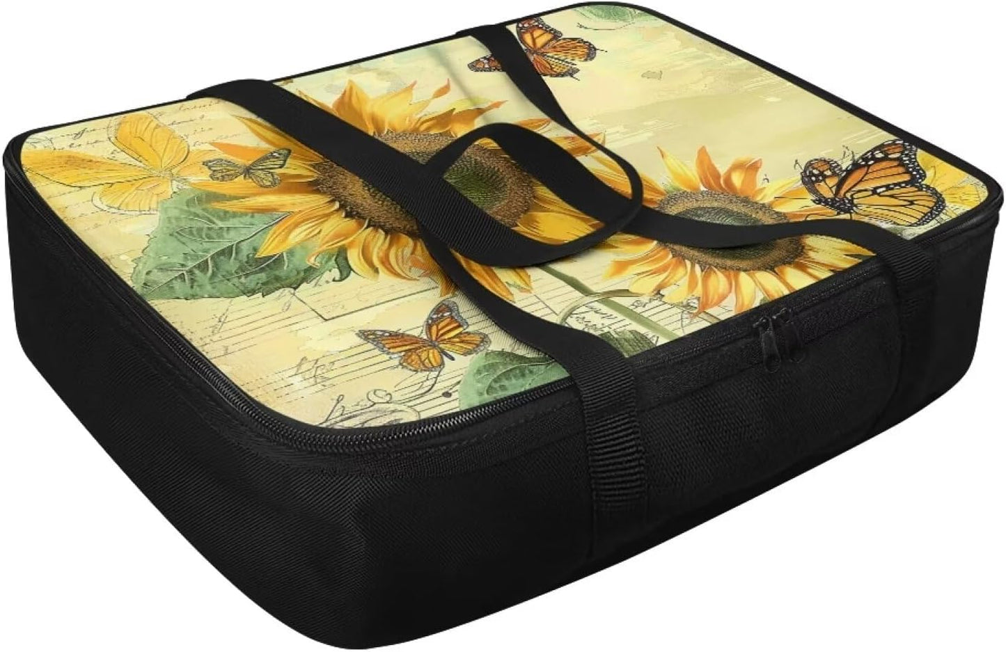 Sunflower Butterfly Insulated Casserole Carriers Portable Food Warmer for Hot or Cold Food Lasagna Holder Tote Casserole Dish Carrying Case for Travel Potluck Parties Picnic Cookouts Beach