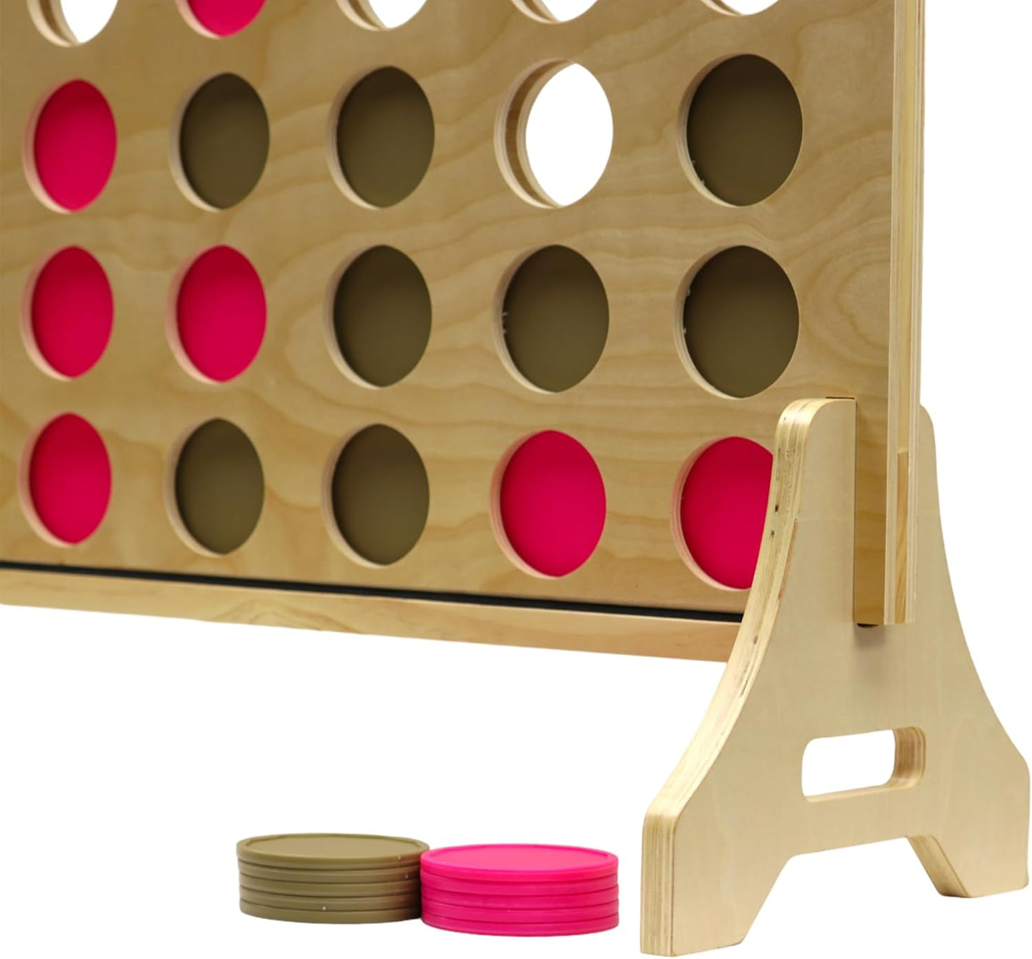 Tailgating Pros Premium Giant Four in a Row with Carrying Case - Jumbo Oversized Outdoor Yard Game - Connect Multiple Pucks in a Row to Win - Many Puck Colors Available!