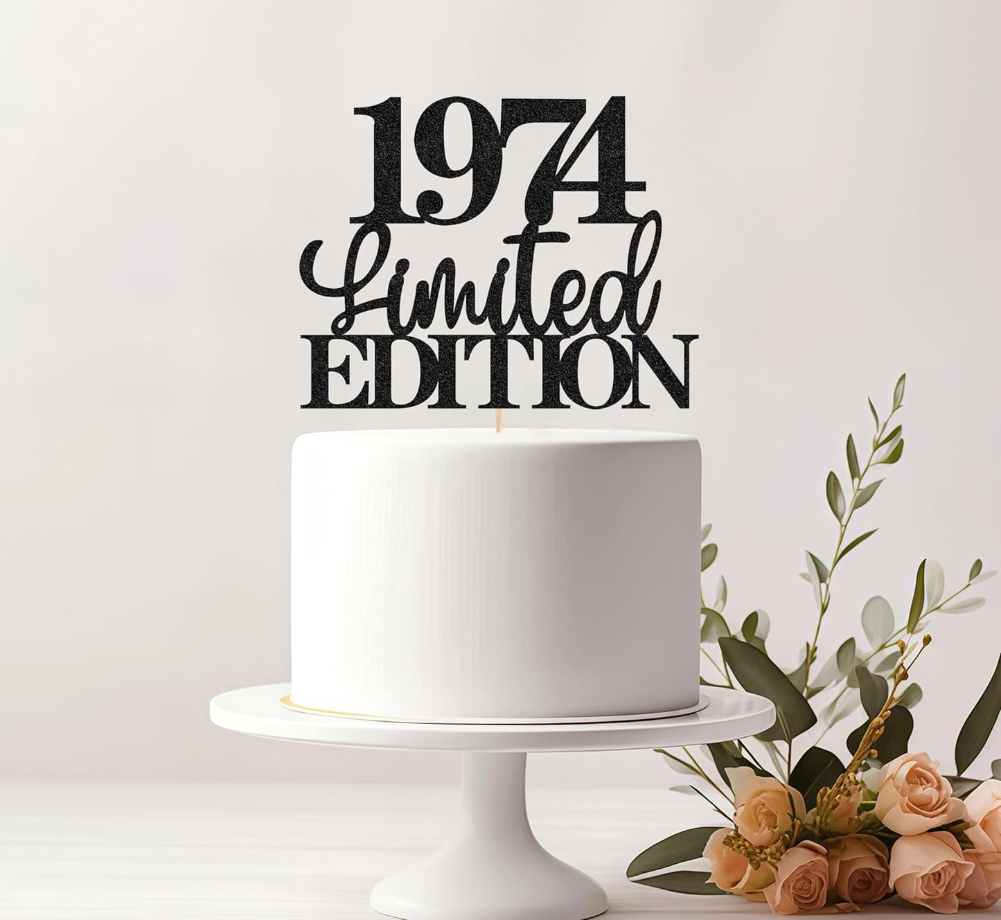 Limited EDITION 1974 Cake Topper - Black Glitter Happy 51st Birthday Party Cake Decoration Supplies, Cheer to 51 Years Cake Bunting Decor for 51st Birthday Party Photo Booth Props