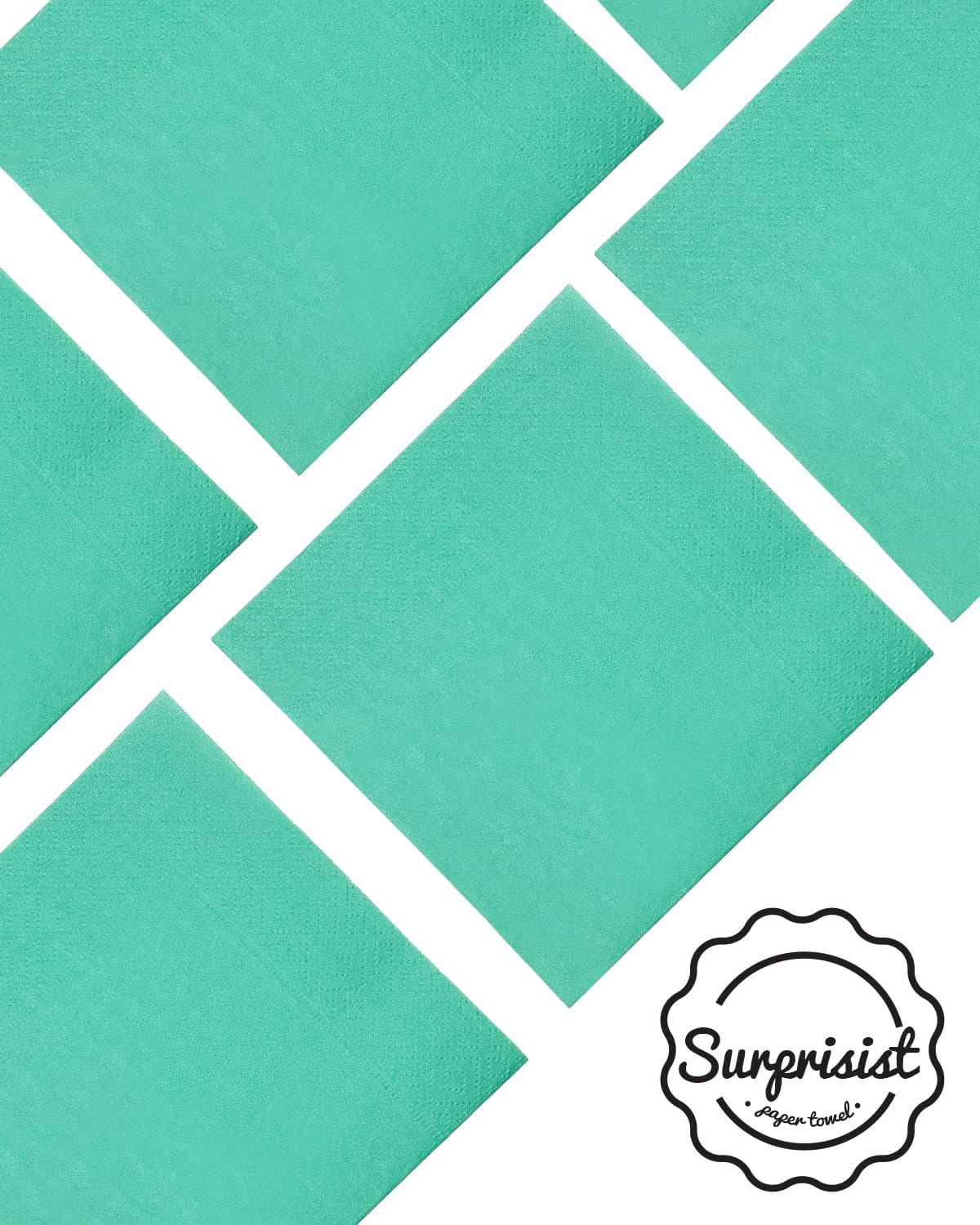 Teal Blue Cocktail Napkins 5 * 5inch disposable Beverage Napkin paper for Cocktail, Wedding, Dinner，Birthday Party Dessert Wine Paper Napkins（ 120 Count）