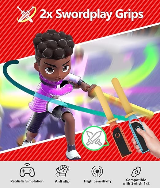 All-in-One Switch 2 Sports Accessories Bundle (2026) - with Storage Bag Compatible with Nintendo Switch 2/1/OLED Joy-con, More Than 12+ Switch Sports Games Experience, Double Player, Family Gatherings, Social Icebreaker, Holiday Essentials Accessories Kit