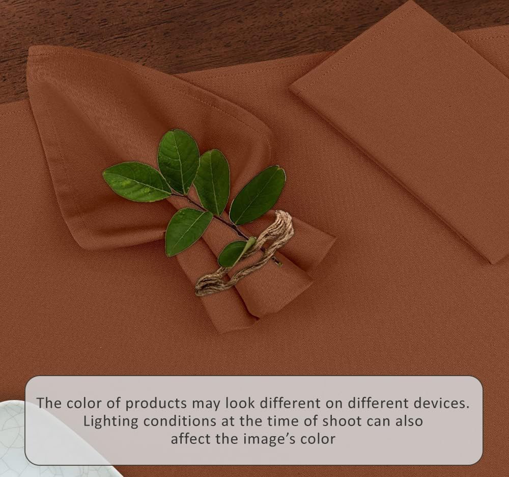 Ruvanti Cloth Napkins set of 12, 18x18 Inches Napkins Cloth Washable, Soft, Durable, Absorbent, Cotton Blend. Table Dinner Napkins Cloth for Hotel, Lunch, Restaurants, Weddings, Parties - Caramel Cafe