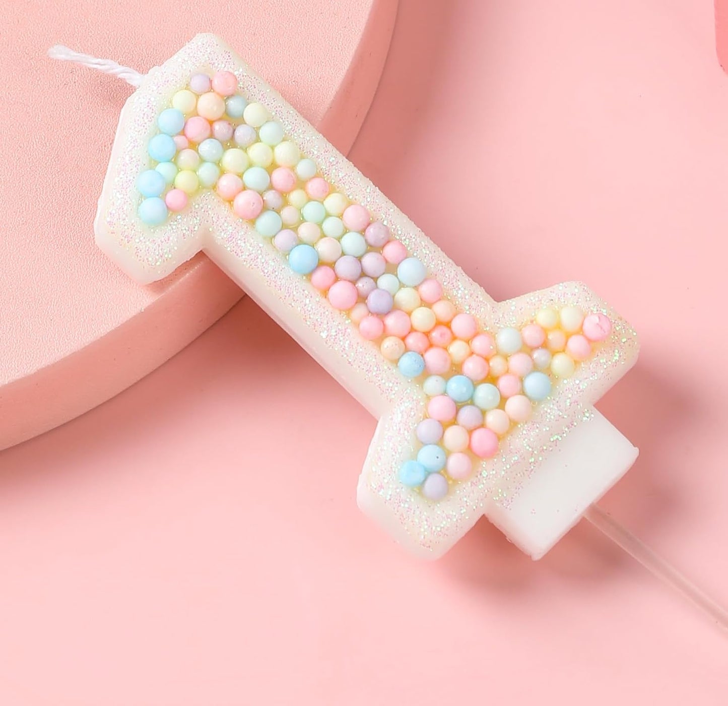 14th Birthday Candle Macaron Glitter 3D Pastel Number 14 Candles for Birthday Cakes Girl Women Sweet Theme Birthday Wedding Anniversary Party Cake Decoration