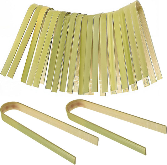 20 Pcs Mini Bamboo Tongs, Disposable Wooden Tongs for Charcuterie,Toast, Bread, Pickles,Tea, Natural Bamboo Cooking Utensilsfor Catering, Buffet, Wedding Parties Supplies(3.94 Inch)