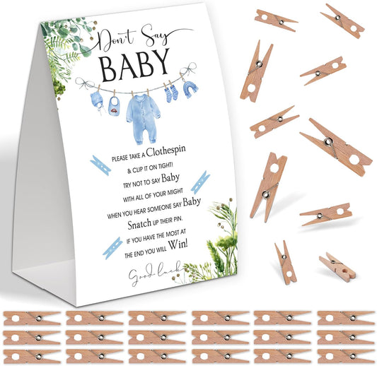 Greenery Shower Decorations,Don't Say Baby Baby Shower Game,Gender Neutral Baby Shower Decorations,Small Clothespin Game,Baby Shower Ideas,Baby Shower Games 50 Guest,Fall Party Games