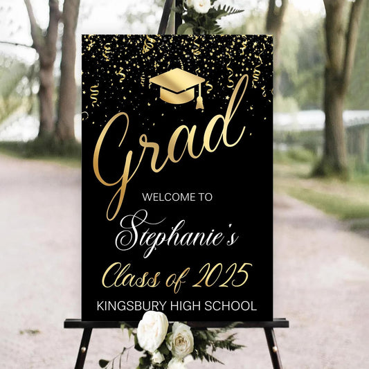 Graduation Welcome Sign, Grad Party Sign, Modern Minimalist Graduation Welcome, Personalized Senior High School College Graduation, Class of 2025, Graduation Party Welcome Sign 2025