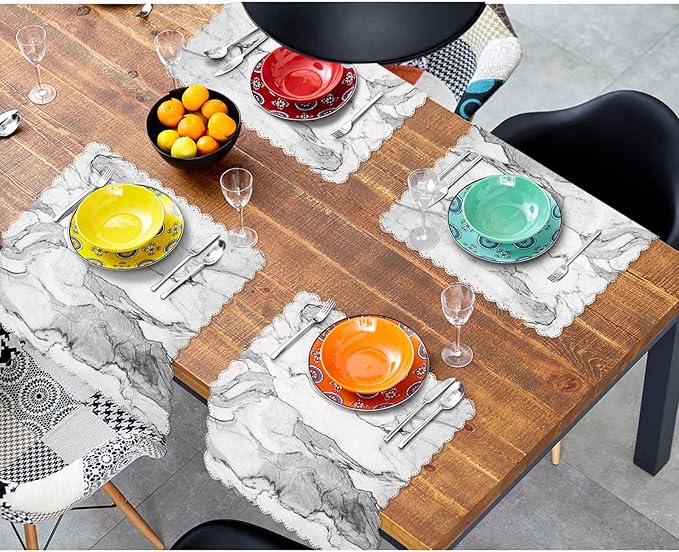 Grey Marble Texture Cloth Napkins Set of 4 Soft Mineral Rock Textures Polyester Dinner Square Napkin for Family Restaurant Weddings Parties 18 x 18 inch