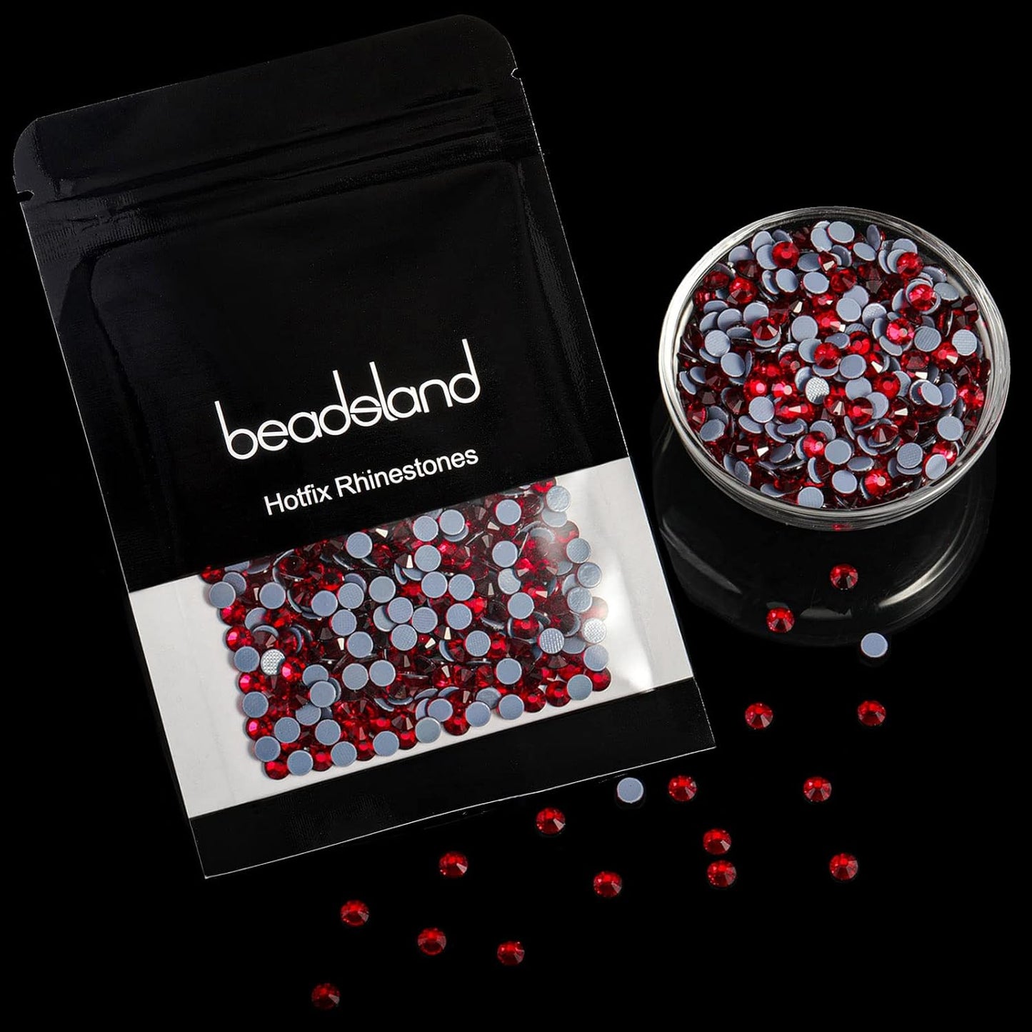 Beadsland Hotfix Rhinestones, 1440pcs Flatback Crystal Rhinestones for Crafts Clothes DIY Decorations,Siam, SS16, 3.8-4.0mm