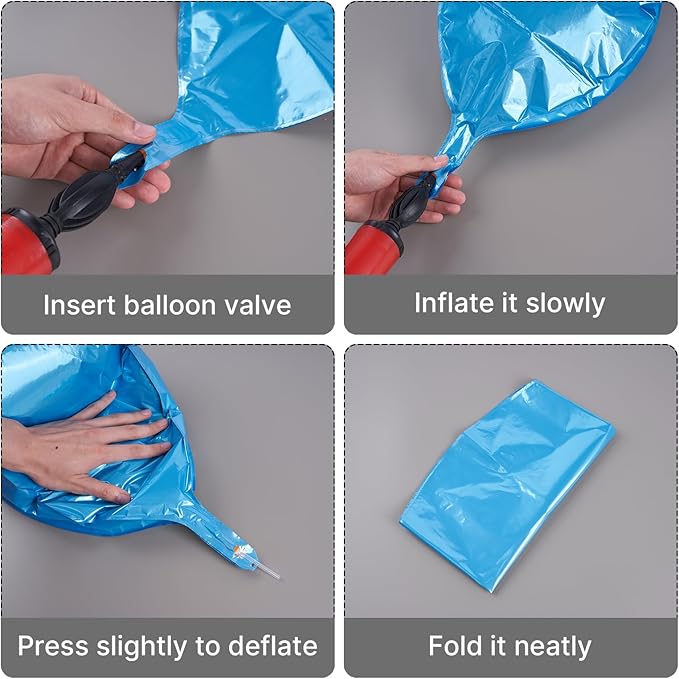 PartyWoo Light Blue Foil Balloons 6pcs 22 Inch Large Round Foil Big Giant 4D Jumbo Inflatable Mirror Ball Mylar Balloons for Graduation Men Birthday Baby Shower Gender Reveal Party Decorations