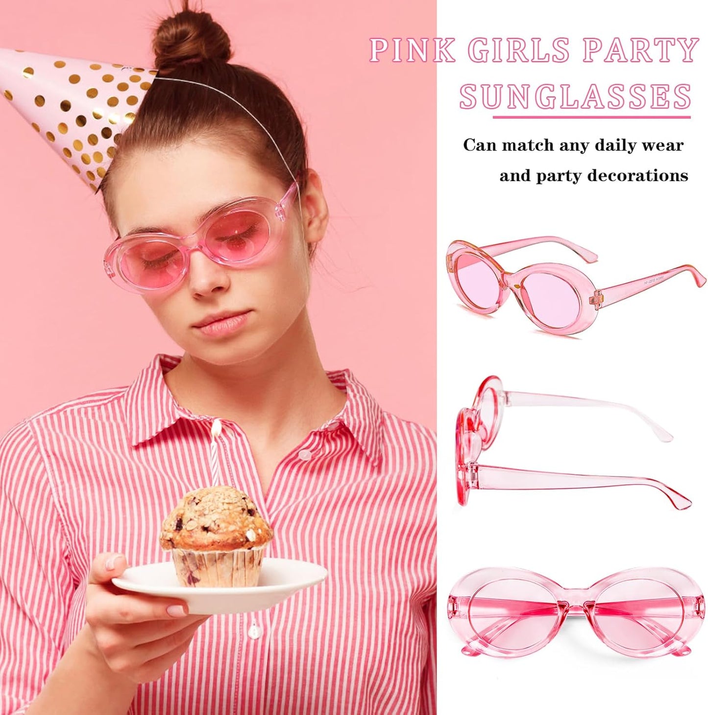 8 Mixed Style Party Sunglasses Retro Colored Party Favors Bulk Classic Costume Glasses for Women
