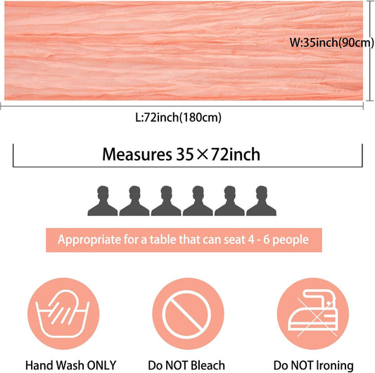 12 Pack Cheesecloth Table Runner 35x72 Inch Boho Gauze Table Runner Rustic Cheese Cloth Long Romantic Table Runners for Wedding Bridal Shower Birthday Party Table Decor (Peach Coral)