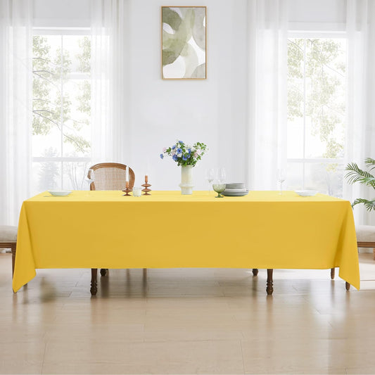 Rectangle Tablecloths 60x120 Inch 6 Pack Yellow Tablecloth Washable Decorative Linen Polyester Table Cloths for Dining Table Banquets Buffet Parties and Wedding
