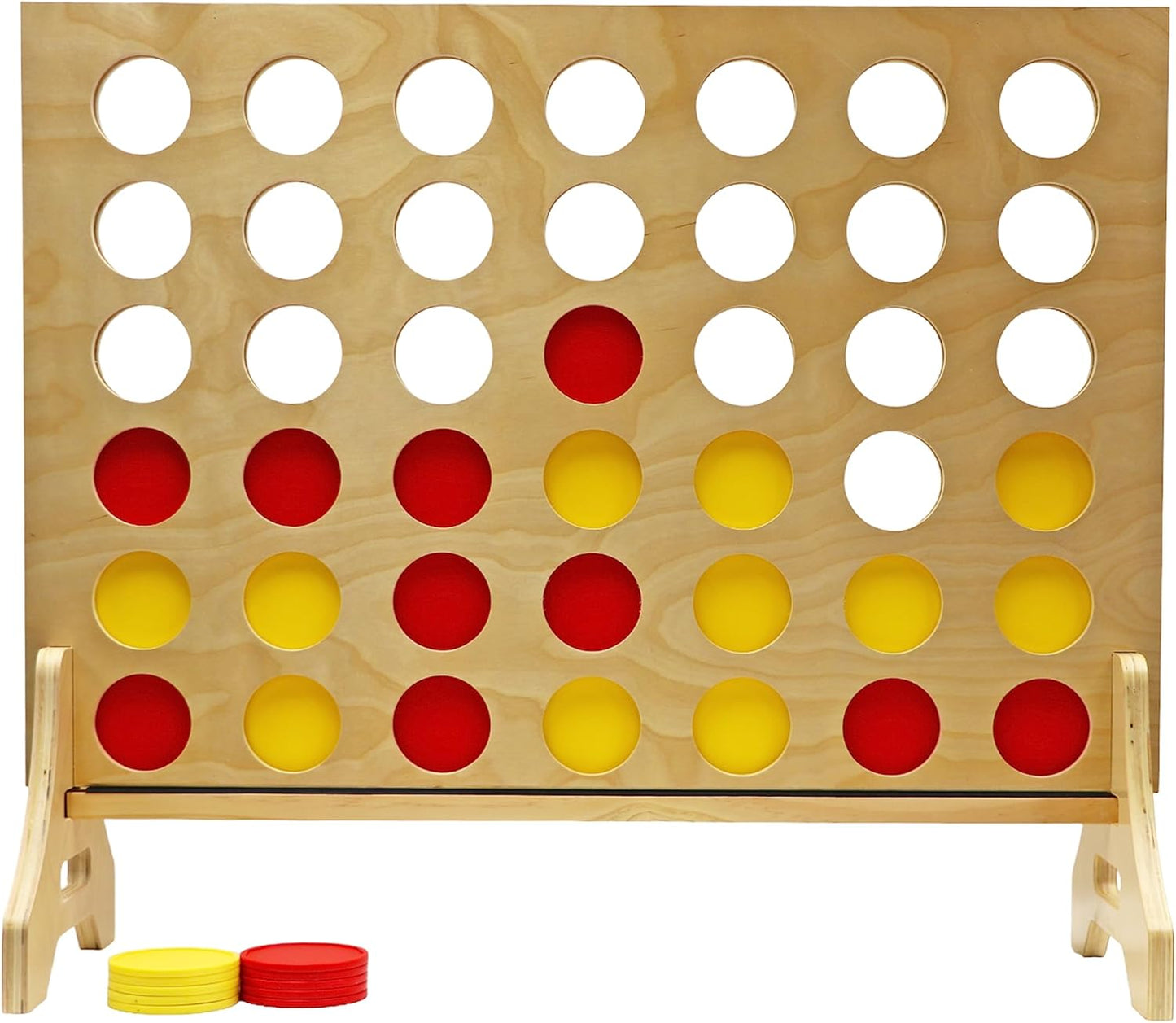 Tailgating Pros Premium Giant Four in a Row with Carrying Case - Jumbo Oversized Outdoor Yard Game - Connect Multiple Pucks in a Row to Win - Many Puck Colors Available!