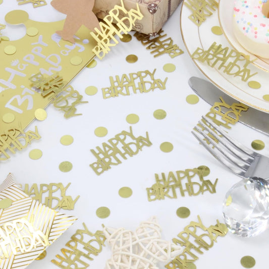 270 PC Gold Happy Birthday Confetti for Tables Birthday Party Decorations for Adults/Kids