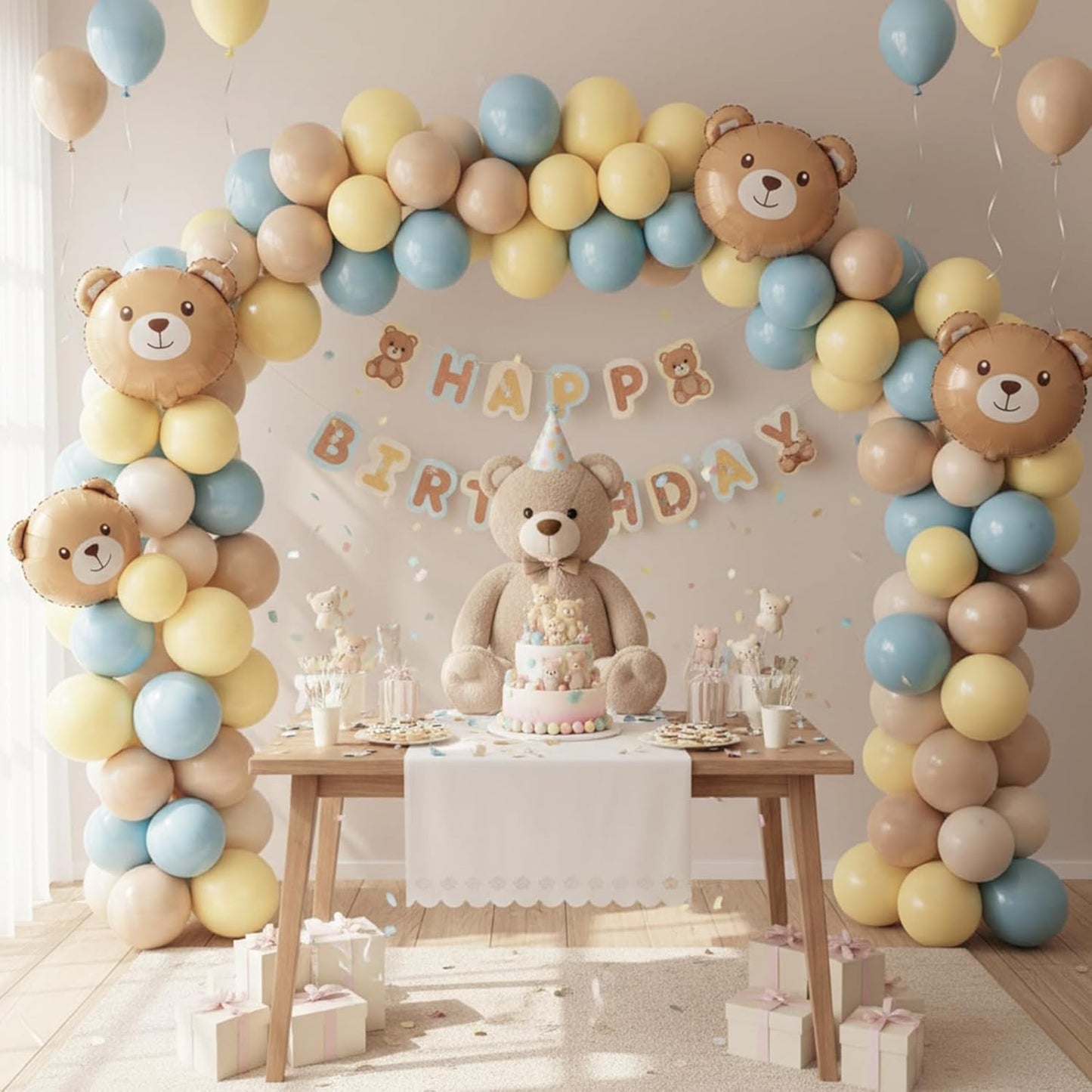 RUBFAC 129pcs Pastel Yellow Balloons Different Sizes 18 12 10 5 Inches Light Yellow Balloons for Happy Birthday Wedding Anniversary Baby Shower Easter Garland Arch Party Decoration