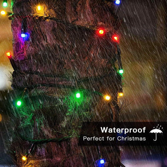 Techip 108FT 300LED Halloween Christmas String Lights Outdoor Indoor Extendable Green Wire Memory Function 8 Modes Waterproof Fairy String Lights for Xmas Tree Holiday Party Garden