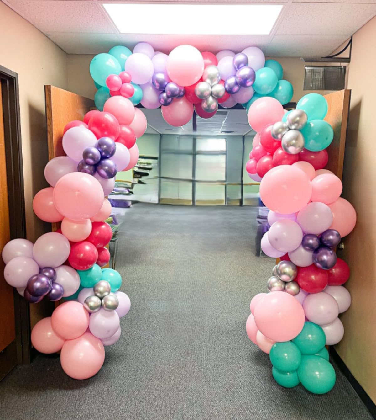 Pink and Purple Balloons, 60PCS 12Inch Purple Pink Teal Blue Balloons and Gold Birthday Balloon for Girls Princess Birthday Mermaid Baby Shower Party Decorations