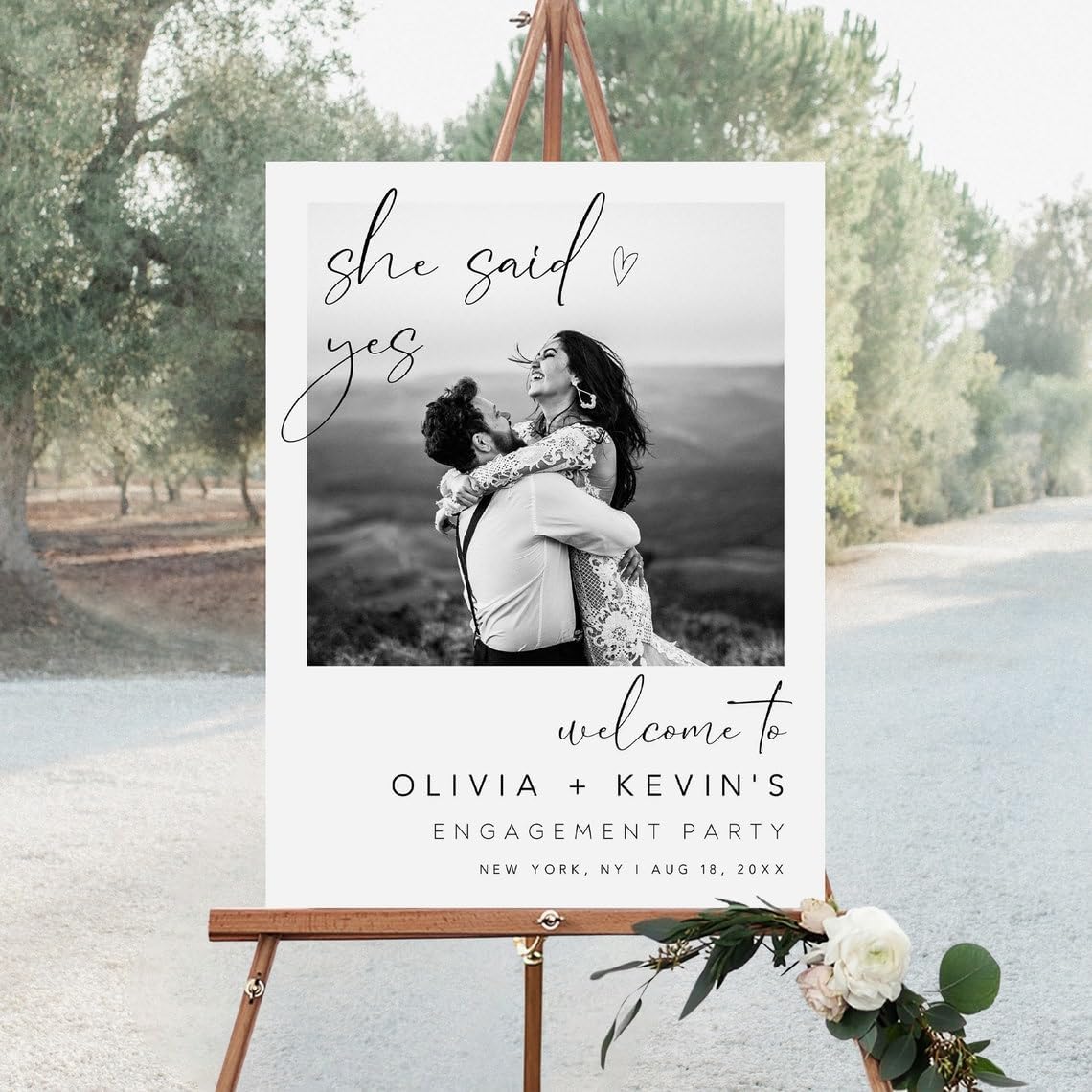 Engagement Party Sign, Engagement Party Welcome Sign, Editable Engagement Party Welcome Sign, She Said Yes Sign, Photo Engagement Poster, Engagement Decorations