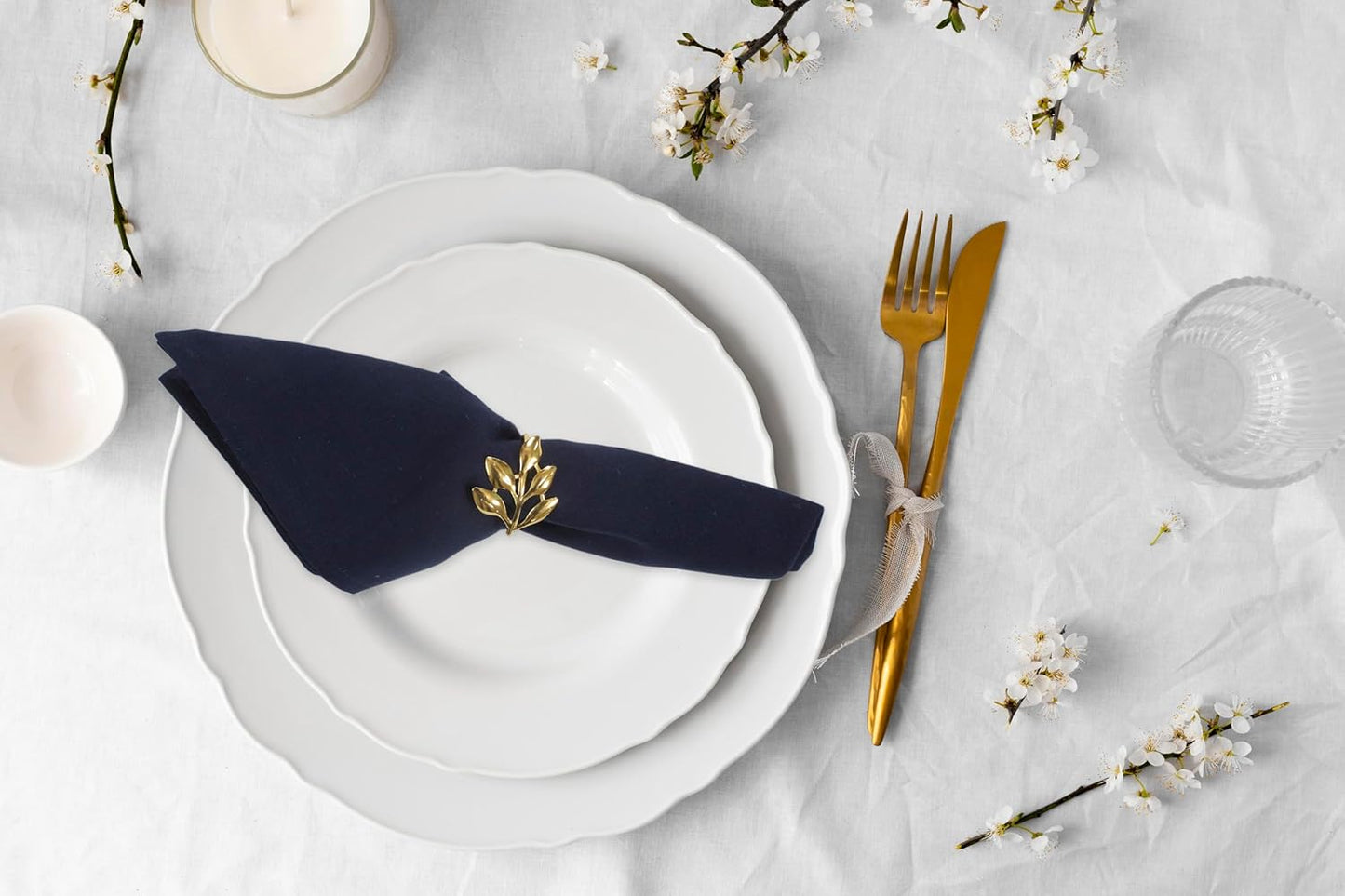 ANA Cloth Napkins Set of 12 (17.5x17.5) inch 100% Cotton Dinner Napkin Washable Hotel Quality Reusable Kitchen & Table Linen for Fall Thanksgiving Family Dinners Weddings & Everyday Use - Navy