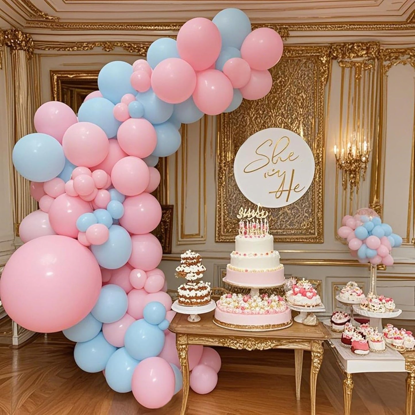 Light Pink Balloons 125 pcs Different Sizes of 8 12 10 5 Inch Pastel Baby Pale Pink Balloon Arch Kit Garland for Princess Birthday Baby Shower Gender Reveal Valentine's Day Party Decoration