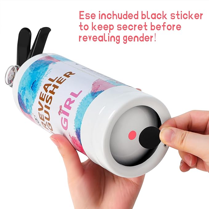 Giant Gender Reveal Fire Extinguisher Color Blasters: 2 Pcs Pink Blaster Only for Baby Girl with Pink Smoke Suitable Gender Reveal Party Decorations - Blasts 20+ Feet (Pink-Girl)