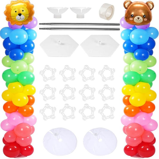 Tamodan Adjustable balloon column kit set of 2, 78 Inch balloon tower Reusable Metal Telescopic Design，balloons tower stand for Weddings, Birthdays, Baby Showers & Graduation Events