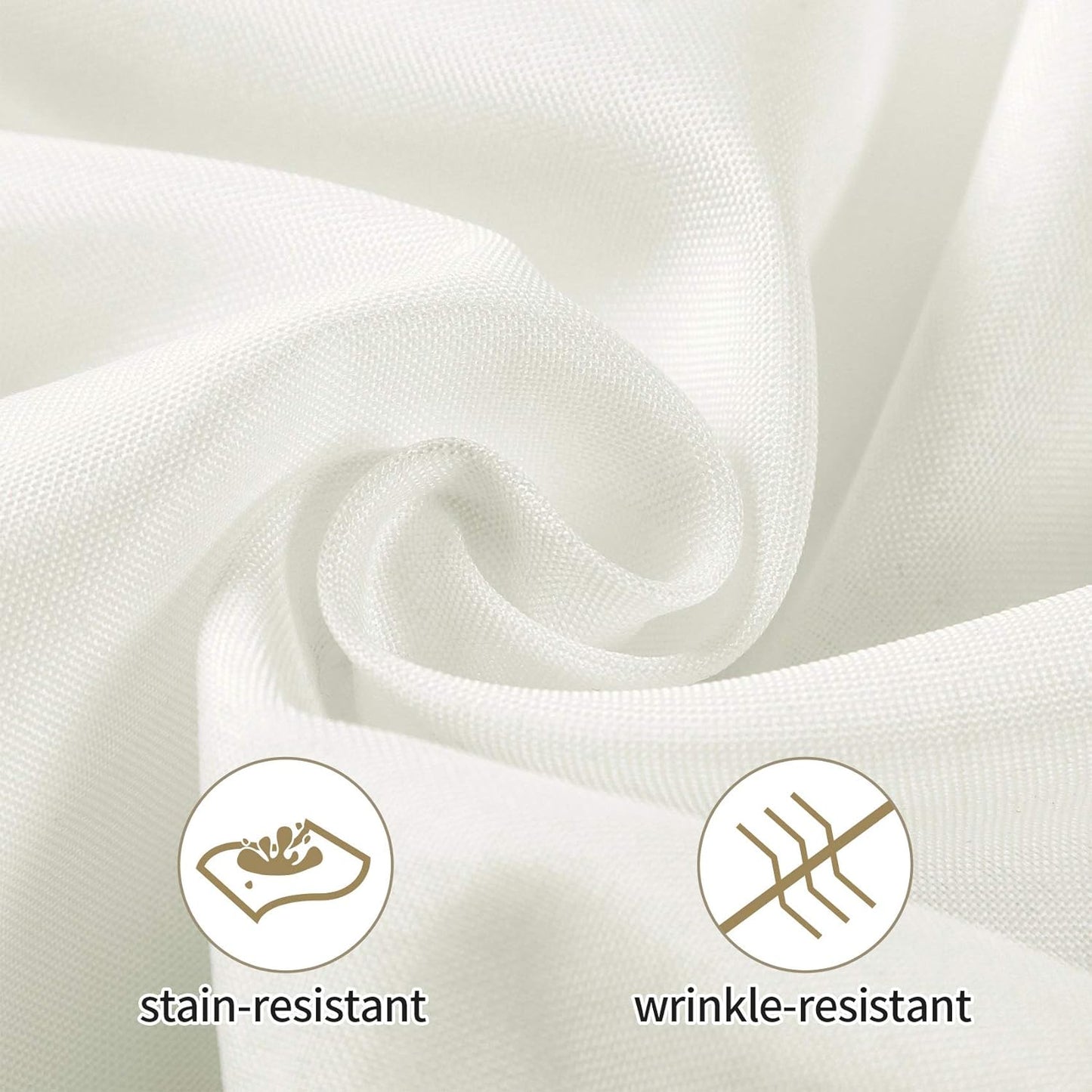 Ascoza 2pack 60x84 Inch Ivory Rectangular Tablecloth 4 Feet Table Cloth in Polyester Fabric for Wedding/Banquet/Restaurant/Parties