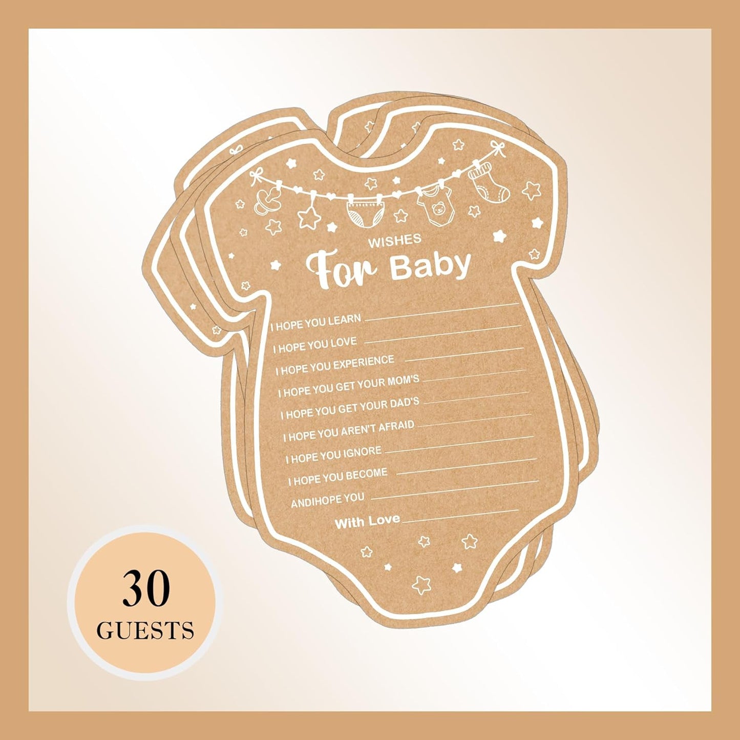 Baby Shower Games, Wishes for Baby, Baby Shower Game, Set of 30 Cards, Baby Games for Baby Shower, Baby Shower Decorations, Baby Shower Ideas