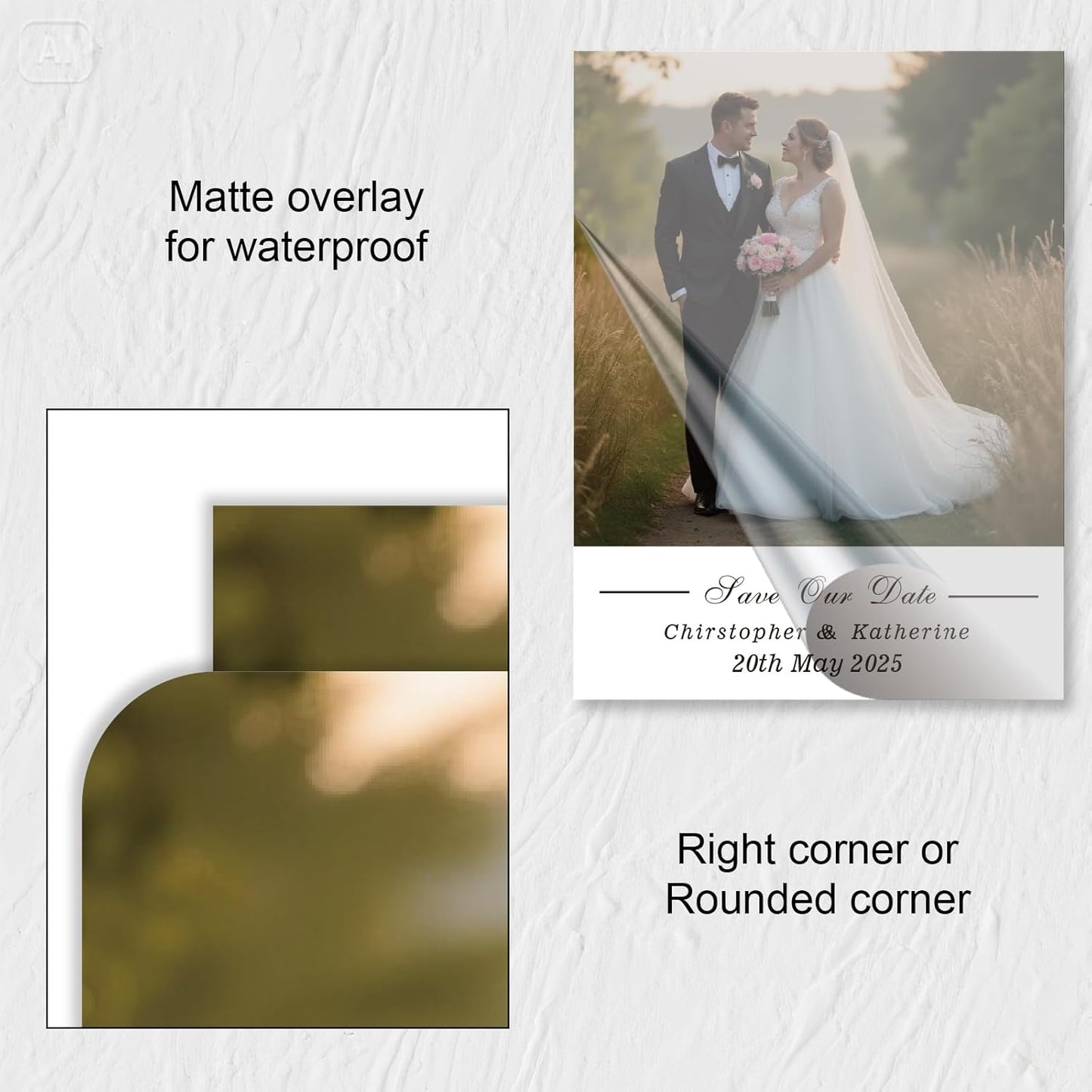 Personalized Save the Date Invitation Card with Photo 4x6inch 350GSM Papers and Envelopes, Custom Thank You card for Weddings, Birthdays and Parties, 50pcs or more (Vertical with 1 Photo)