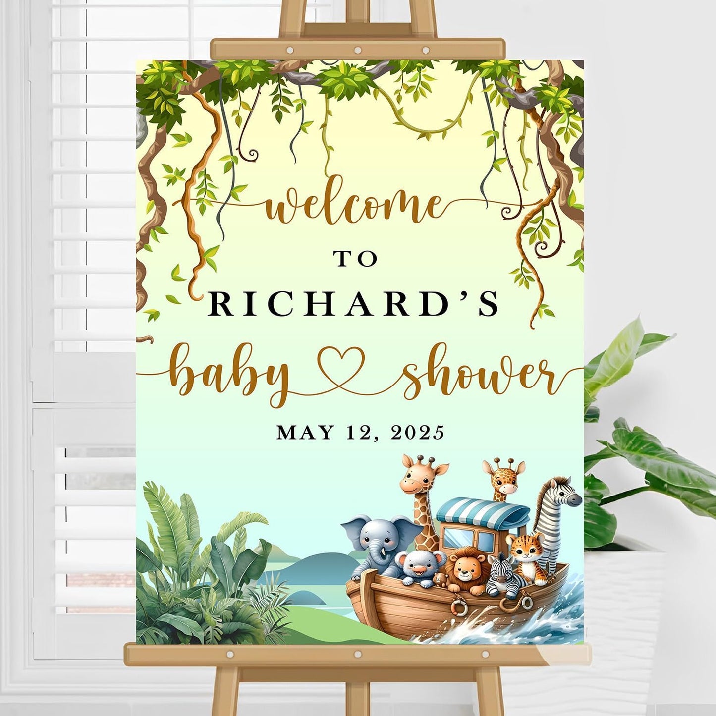 Editable Welcome Baby Shower Sign, Wildflower Baby Shower Decorations, Baby Shower Signs, Safari Animals Baby Shower Decoration, Baby Shower Sign Stand, Baby Shower Zoo Animal Welcome Sign