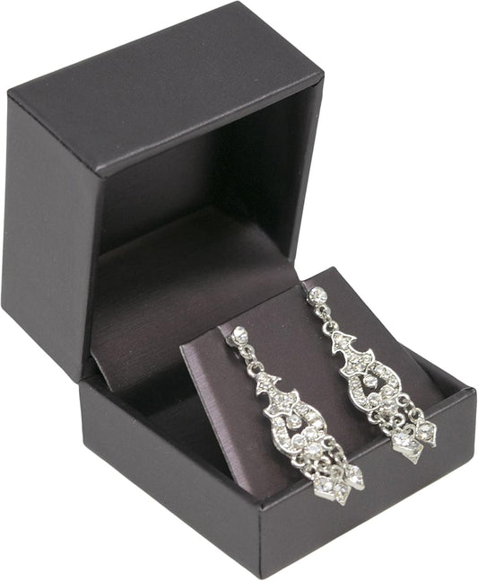 Novel Box Purple Jewelry Box for Earrings 2.37x2.37x1.87 Inches - Earring Gift Box for Proposal Wedding Engagement - Faux Leatherette Jewelry Display Box - Gift Presentation Boxes for Earrings