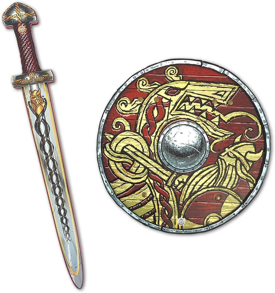 Liontouch - Viking Foam Sword & Shield | for Kids Aged 3-8 Years | Chief Harald’s Medieval Set for Little Warriors & Berserker’s Pretend Play | Safe Weapon Accessories for Boys’ Dress Up & Costumes