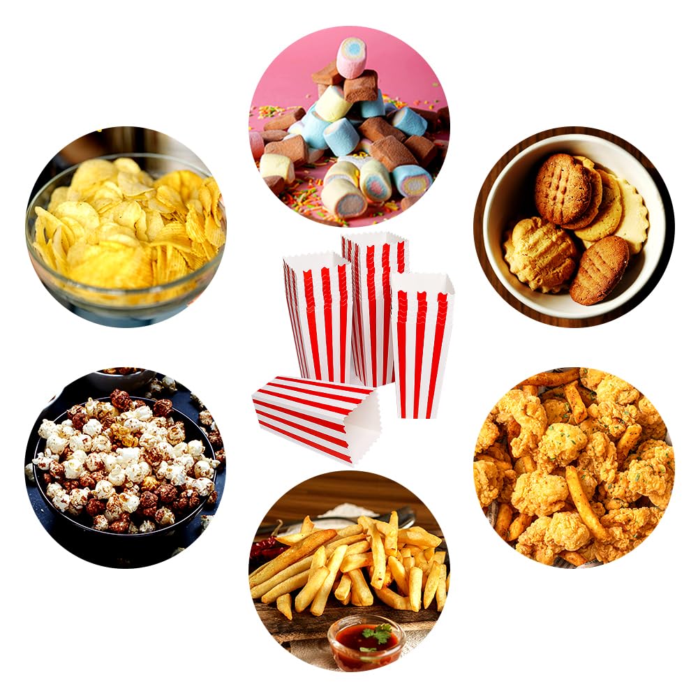 36 Pcs Large Capacity Red Paper Popcorn Boxes, Disposable Popcorn Boxes for Party, Movie Night(7.79 x 3.74inch)