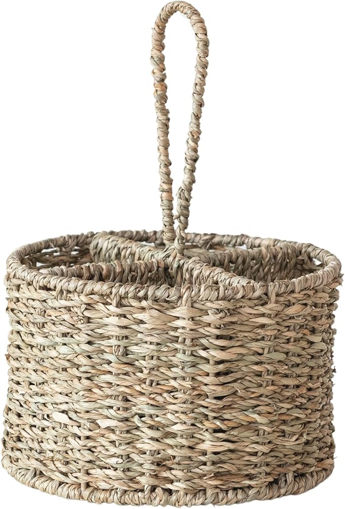 Bloomingville, Natural Round Seagrass Multi-Section Caddy