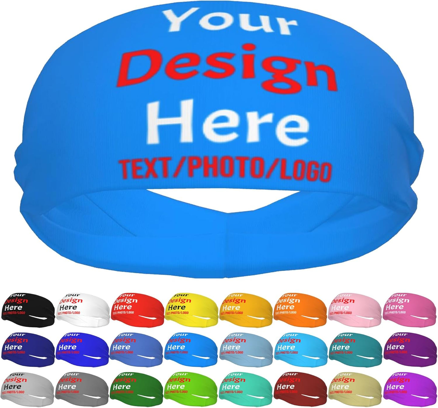 Custom Sweatbands for Men Women, Design Your Own Text Name Image Photo Personalized Sports Headbands